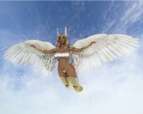 Картинка 3д+графика ангел+ angel фон взгляд девушка