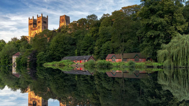 Обои картинки фото durham city, river wear, england, города, - панорамы, durham, city, river, wear