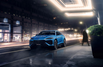 Картинка автомобили lamborghini urus se 2024 кроссовер ночь город