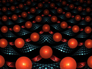 Картинка 3д графика fractal фракталы тёмный шары красный