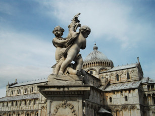 Картинка города памятники скульптуры арт объекты пиза италия