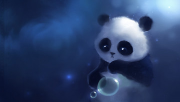Картинка рисованные животные шарик взгляд панда