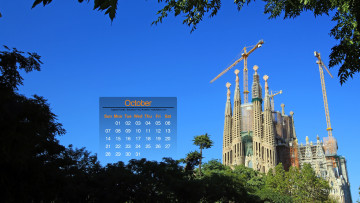 Картинка календари города барселона гауди собор саграда фамилиа