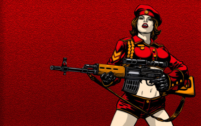 Обои картинки фото red, alert, видео, игры, command, conquer, ссср, советский, союз, девушка, снайпер