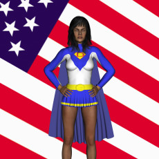 Картинка 3д графика fantasy фантазия девушка супермен