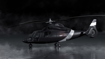 Картинка авиация 3д рисованые graphic черный вертолет лопасти