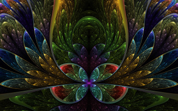Картинка 3д графика fractal фракталы полуокружности разноцветье