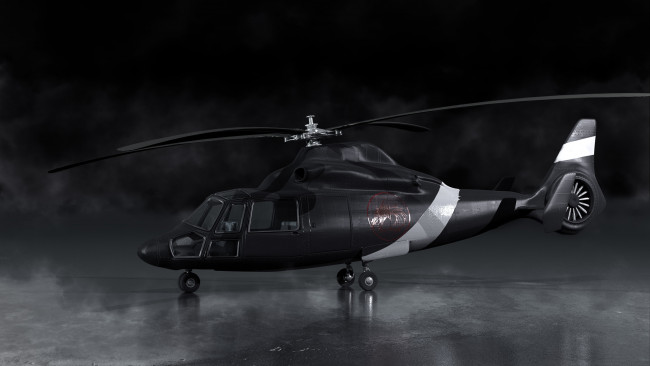 Обои картинки фото авиация, 3д, рисованые, graphic, черный, вертолет, лопасти