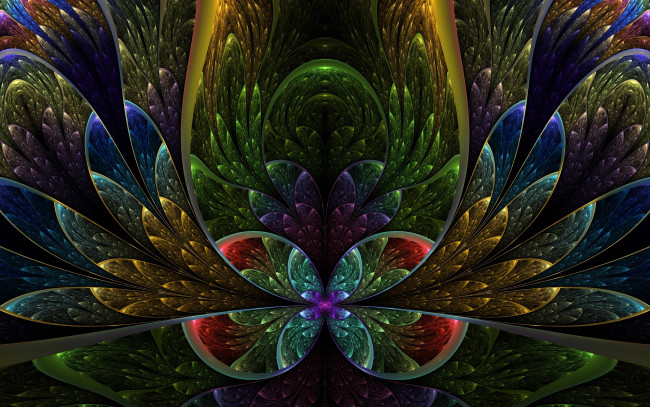 Обои картинки фото 3д, графика, fractal, фракталы, полуокружности, разноцветье