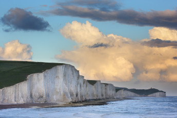 Картинка природа побережье облака небо море скала