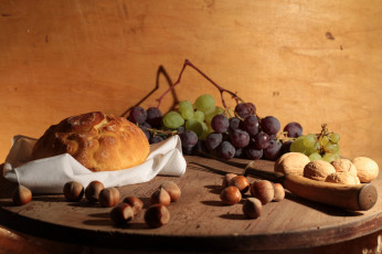 Картинка еда разное оехи виноград хлеб