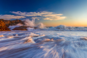 Картинка природа побережье океан волны скалы