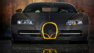 Картинка автомобили bugatti отражение черный карбон бугатти