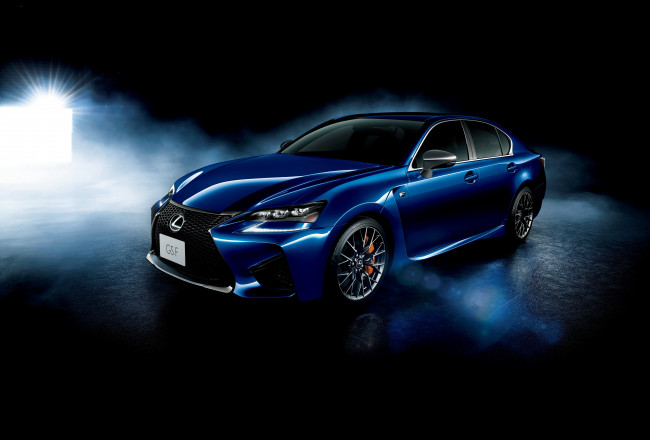 Обои картинки фото автомобили, lexus, jp-spec, gs, f, синий, 2015г