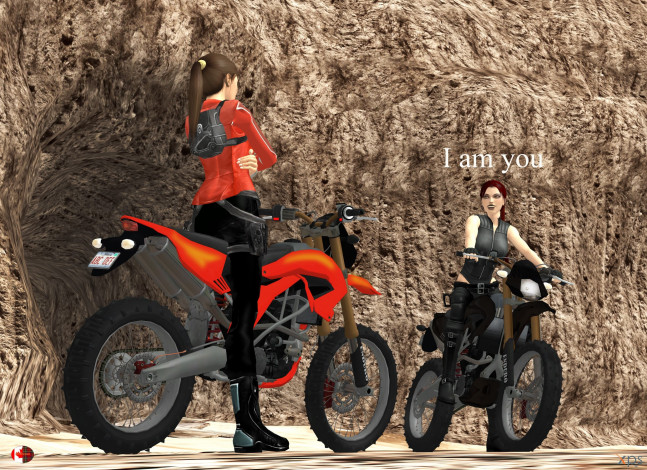 Обои картинки фото 3д графика, люди-авто, мото , people- car ,  moto, мотоцикл, фон, взгляд, девушки