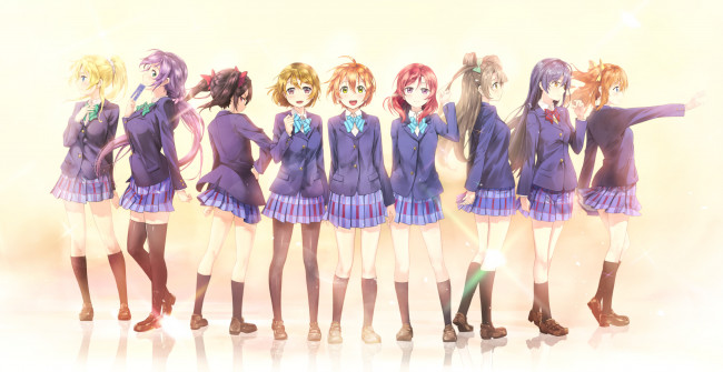 Обои картинки фото аниме, love live,  school idol project, minami, kotori, kousaka, honoka, koizumi, hanayo, toujou, nozomi, hoshizora, rin, ayase, eri, sonoda, umi, nishikino, maki, yazawa, nico