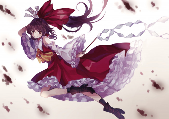 Обои картинки фото аниме, touhou, hakurei, reimu