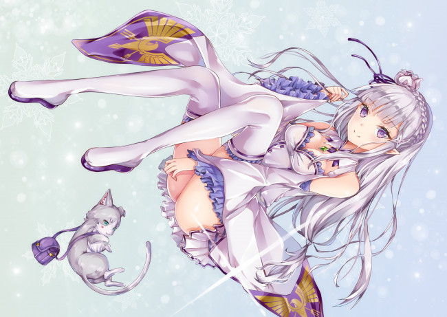 Обои картинки фото аниме, re,  zero kara hajimeru isekai seikatsu, emilia, pack