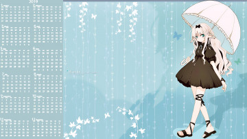 Картинка календари аниме зонт взгляд девочка