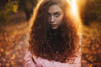 Картинка девушки -unsort+ лица +портреты лицо портрет солнце красотка девушка взгляд макияж модель рыжеволосая