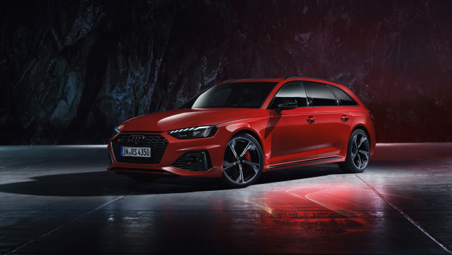 Обои картинки фото 2019 audi rs 4 avant, автомобили, audi, ауди, rs4, красный, avant, 2019, универсал