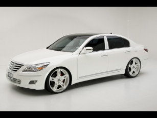 Картинка 2009 hyundai dub magazine genesis sedan white автомобили