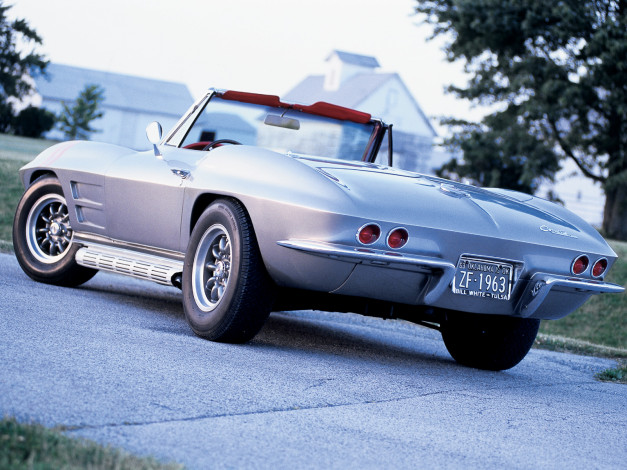 Обои картинки фото 1963, chevrolet, corvette, автомобили