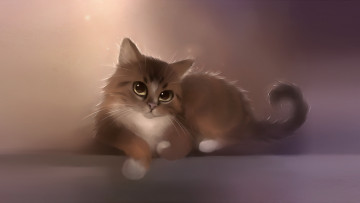 Картинка рисованные животные котик