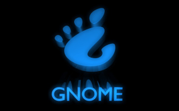 обоя компьютеры, gnome, голубой, тёмный