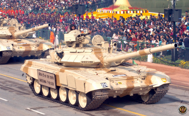 Обои картинки фото техника, военная, танк, вс, индии, т-90