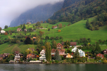 Картинка люцерн+швейцария города -+пейзажи дома озеро пейзаж люцерн швейцария