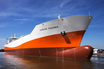 Картинка carlos+fischer корабли грузовые+суда контейнеровоз