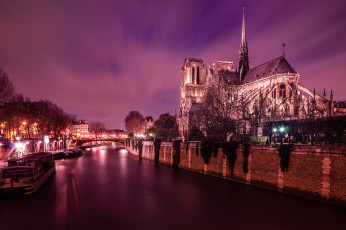 Картинка notre-dame+de+paris+-+paris +france города париж+ франция река собор