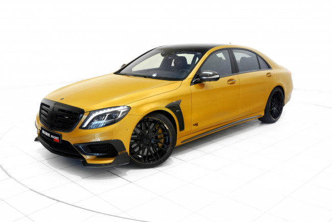 Обои картинки фото автомобили, brabus, желтый, w222, 2015г, edition, desert, gold, rocket, 900