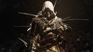 Картинка видео+игры assassin`s+creed+iv +black+flag мужчина фон сабля пистолет