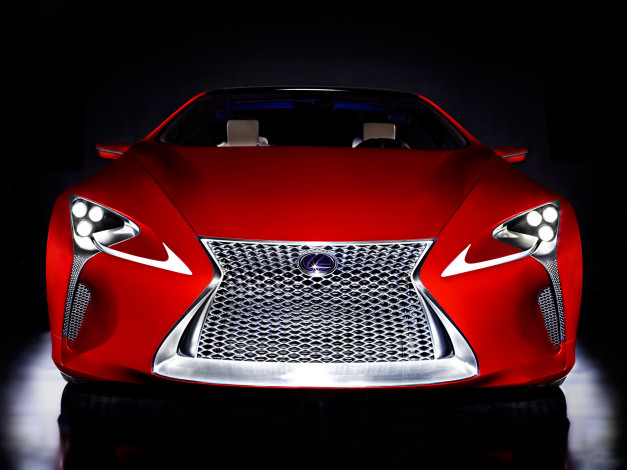 Обои картинки фото lexus lf-lc red concept 2012, автомобили, lexus, 2012, concept, red, lf-lc