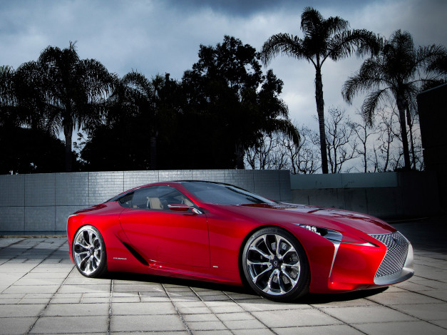 Обои картинки фото lexus lf-lc red concept 2012, автомобили, lexus, lf-lc, red, 2012, concept