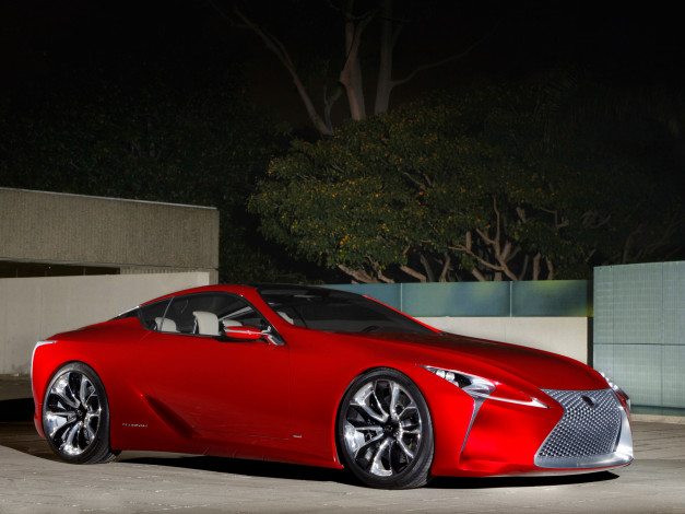 Обои картинки фото lexus lf-lc red concept 2012, автомобили, lexus, 2012, concept, red, lf-lc