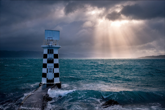 Обои картинки фото природа, маяки, море, новая, зеландия, маяк