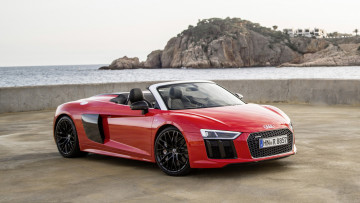 Картинка audi+r8+v10+spyder+2017 автомобили audi красный 2017 spyder v10 r8