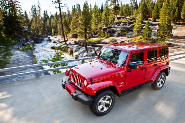 Обои картинки фото jeep wrangler jk sahara 2018, автомобили, jeep, красный, wrangler, jk, sahara, 2018