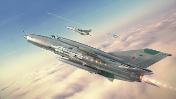 Картинка авиация боевые+самолёты фронтовой истребитель миг-21бис кб миг перехватчик