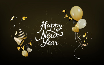 Картинка праздничные векторная+графика+ новый+год праздник шары новый год черный фон new year decoration happy celebration