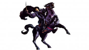 Картинка рисованное кино +мультфильмы всадник оружие плащ маска зорро лошадь