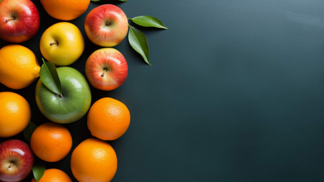 Обои картинки фото еда, фрукты,  ягоды, яблоки, апельсины, лимон