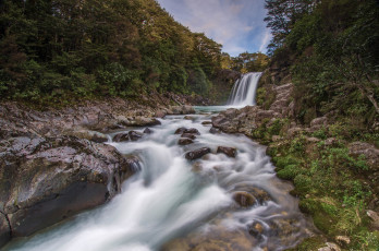 обоя tawhai, falls, new, zealand, природа, водопады, новая, зеландия, река, лес, камни