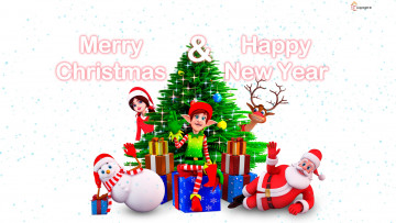 Картинка праздничные 3д графика новый год holidays new year merry christmas