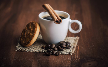 Картинка еда кофе кофейные зёрна печенье зерна корица