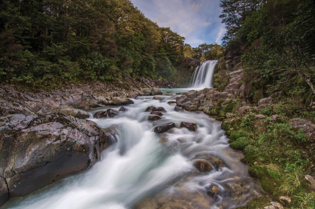 Обои картинки фото tawhai, falls, new, zealand, природа, водопады, новая, зеландия, река, лес, камни