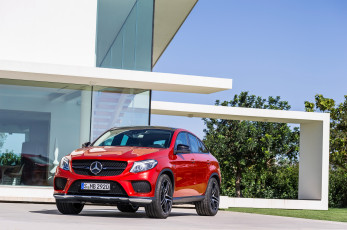 обоя автомобили, mercedes-benz, gle, 450, красный, 2015г, c292, coupе, 4matic, amg